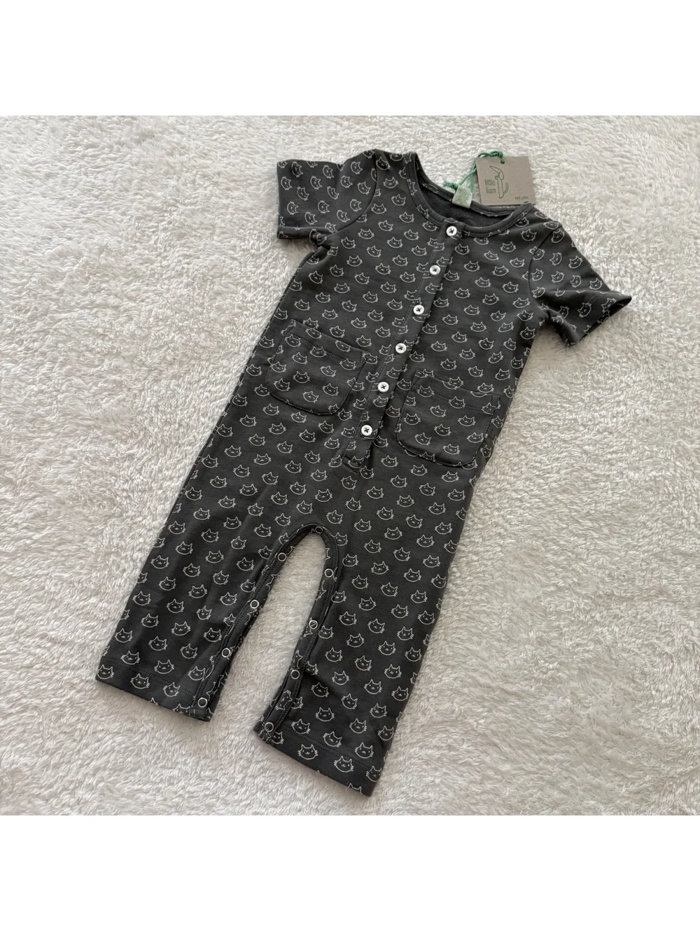 12-18m Kate Quinn Little Liam Kitties Romper NWT